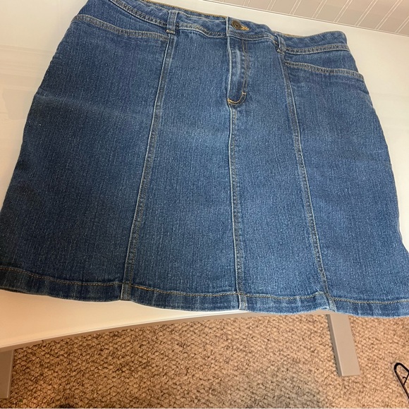 Great Northwest Indigo Denim Mini Skirt Size 14 Blue Jean High Waist Seam Detail - Picture 8 of 9